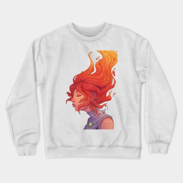 Starfire fan art Crewneck Sweatshirt by Maodraws